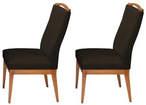 Conjunto 2 Cadeiras Decorativa Lara Veludo Marrom