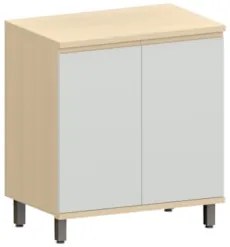 Balcão de Cozinha Tampo 80cm 2 Portas Pierre Carvalho/Cinza L01 - Mpoz