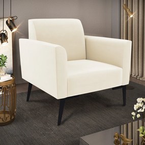 Kit 2 Poltronas Pés Villach Marisa Veludo Bege