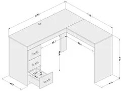 Mesa Para Escritório Escrivaninha 3 Gavetas Fênix Branco - Politorno