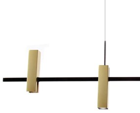 Pendente Square Retangular 120X04X38Cm Tubo Quadrado Fixo Assimetricos... (PRETO)