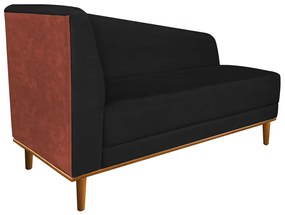 RECAMIER MONET COMPOSE CORANO NOZES COM  - Linho A79 Preto
