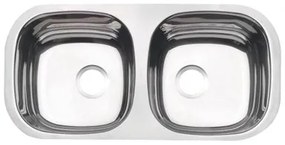Cuba de Embutir Tramontina Isis 2C 34 BL Perfecta em Aço Inox Polido 78x40 cm Sem Válvula