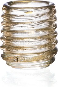 Vaso Murano Essenza C/ Ouro P Cristal Transparente