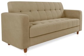 Sofá 03 Lugares Arezzo Suede Pés Chanfrado Castanho - D'Rossi - Marrom Rato