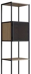 Estante Livreiro 1 Porta 1 Gaveta Estilo Industrial York Hanover/Preto