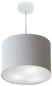 Lustre Pendente Cilíndrico Vivare Md-4216 Cúpula em Tecido 40x30cm - Bivolt