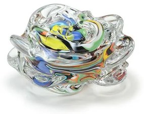 Peso Flor Rosa Multicor Colorido Murano Cristais Cadoro