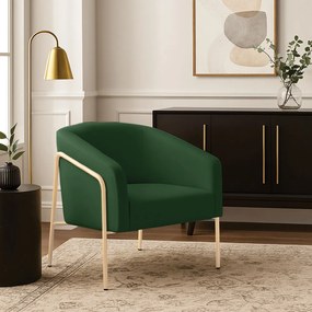 Poltrona Sala Industrial Alta Champanhe Stella Veludo D03 - D'Rossi - Verde