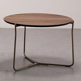 Mesa Centro Essence Alta Tampo Nogueira Base Bronze - 78333 Sun House