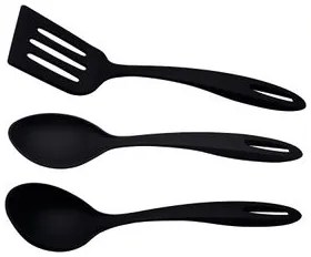 Jogo de Utensílios Tramontina Ability em Nylon Preto 3 Peças