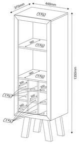 Adega Bar para Sala de Estar Decorativa AD5000 MDP Rustico G69 - Gran Belo