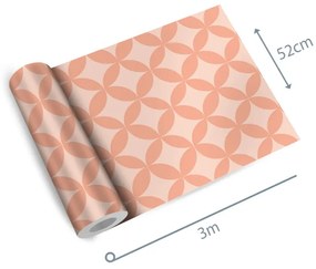Papel de Parede geométrico abstrato rose 0.52m x 3.00m