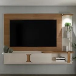 Painel Tv 72 Pol 200cm Suspenso Ajax Cinamomo/Off White A09 - Mpozenat