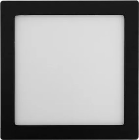 Plafon Led De Sobrepor Quadrado Preto 18W Moldura - LED BRANCO FRIO (6000K)
