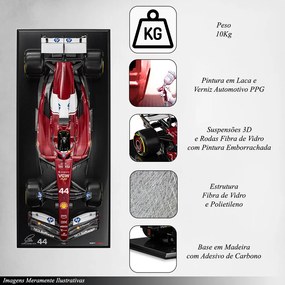 Quadro 1.4 Decorativo F1 SF-25 N44 LH Artesanal Fibra de Vidro e Polietileno Monza GP 2025 Vermelho Escuro G53 - Gran Belo
