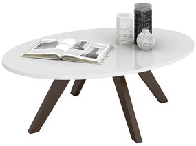 Mesa de Centro Alba Branco Laca Com Cafe - D'Rossi