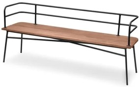 Banco Prisma Encosto Tampo Mel Base Preta 150cm - 56604 Sun House