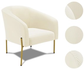 Poltrona Decorativa Pé de Ferro Dourado Stella Cotelê Int/Veludo D03 - D'Rossi - Menta