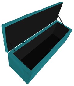 Calçadeira Estofada Liverpool 90 cm Solteiro Suede Azul Turquesa - ADJ Decor