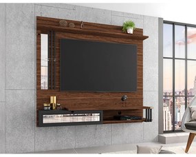 Painel de TV Home Suspenso Pérola 180cm Imbuia/Preto - Vizzato - Preto
