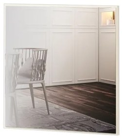 Espelho Quadrado Mercury Grande cor Off White Brilho 60 cm (LARG) - 56531 Sun House