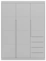 Guarda Roupa Infantil 3 Portas 4 Gavetas Lua Z39 Cinza - Mpozenato