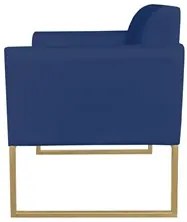 Kit 2 Poltronas Decorativas Base Industrial Dourada Maressa S04 Suede