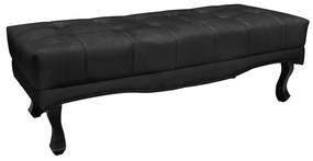 Puff Recamier Retrô Luis Xv Captonê para Quarto Vicenza 160cm Suede S04 - D'Rossi - Preto