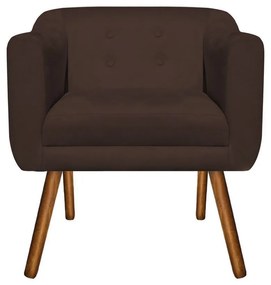KIT 02 POLTRONAS JULIA SUEDE MARROM PES