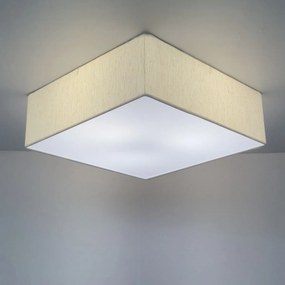 Plafon Quadrado Md-3002 Cúpula em Tecido 50x50x15cm Linho Bege - Bivolt