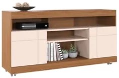 Rack Bancada Para TV 47 Pol 136cm Pavia Freijó/Off White C05 - Mpozena