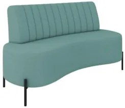 Sofá 2 Lugares 160cm Pés Aço Preto Tamar Z08 Boucle Azul - Mpozenato