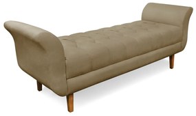 Recamier Olinda Suede 160 cm Pés Chanfrado Castanhos - D'Rossi - Marrom Rato
