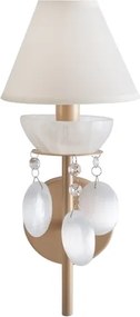 Arandela Com Cúpula Selenita E Metal Dourado Nouveau