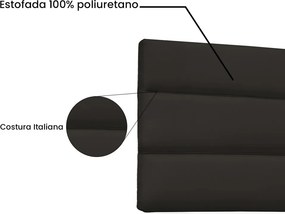 Painel La Italiana Para Cama Box Casal 140 cm Corino S04 - D'Rossi  - Marrom