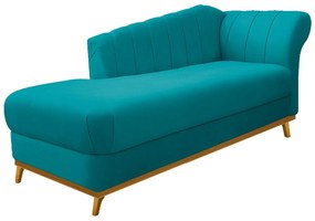 Recamier Vanessa 185cm Lado Esquerdo Suede Azul Turquesa - ADJ Decor