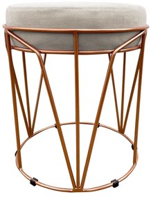 Puff Multiuso com Mesa Babu 2 em 1 Suede Base Cobre D'Rossi - Bege