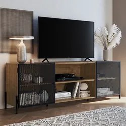 Rack Para TV Até 70 Pol. 2 Portas Pés Metálicos York Vermont/Preto - A