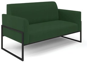 Sofá Namoradeira Base Industrial Alta Preto Marisa Veludo D03 - D'Rossi - Verde