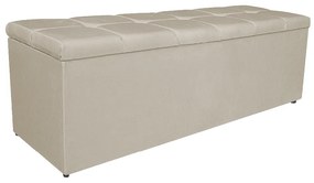 Calçadeira Estofada Manchester 140 cm Casal Suede Bege - ADJ Decor