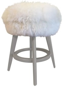 Banqueta Pub com pelos - Branco Provençal Kleiner