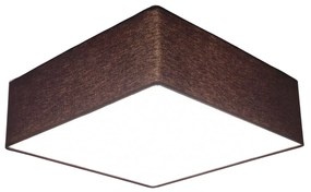 Lustre Plafon Sobrepor Quadrado Vivare CQF5015LC Cúpula em Tecido Cor Café 50x50x15cm