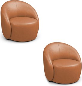 Poltrona Decorativa Orgânica Kit 2 Lua Sintético PU D03 - D'Rossi - Whisky