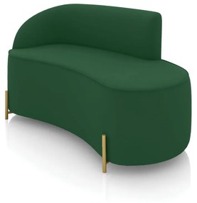 Sofá 2 Lugares Orgânico 140cm Pé Dourado Morgan Veludo D03 - D'Rossi - Verde