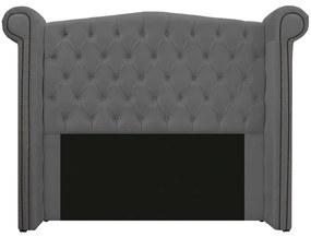 Kit Cabeceira e Calçadeira Veneza 140 cm Casal Linho Chumbo - ADJ Decor