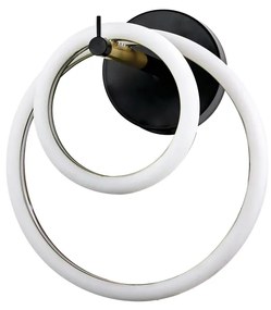 Arandela Ellos 02 Argolas Magnéticas 31X34X30Cm Led 20W 3000K Bivolt P... (Preto / Champanhe)