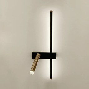 Arandela Let Esquerda 18X08X50,2Cm Led 18W - Usina 19776/500E (CB-M - Cobre Metálico, 3000k)