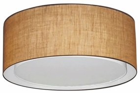 Plafon Duplo Cilíndrico Md-3036 Cúpula em Tecido 50x25cm Palha - Bivolt
