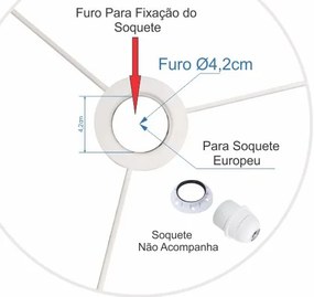 Cúpula Abajur Cilíndrica Cp-8011 Ø30x21cm Linho Bege